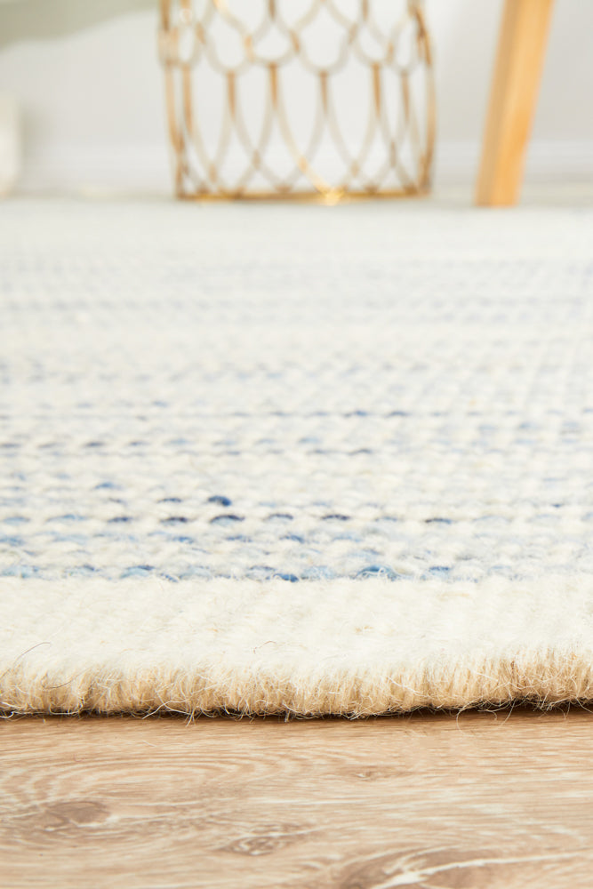 Skandinavian Skandi Stripe Weave Blue Rug