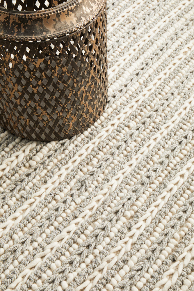 Skandinavian Skandi Braid Grey Rug