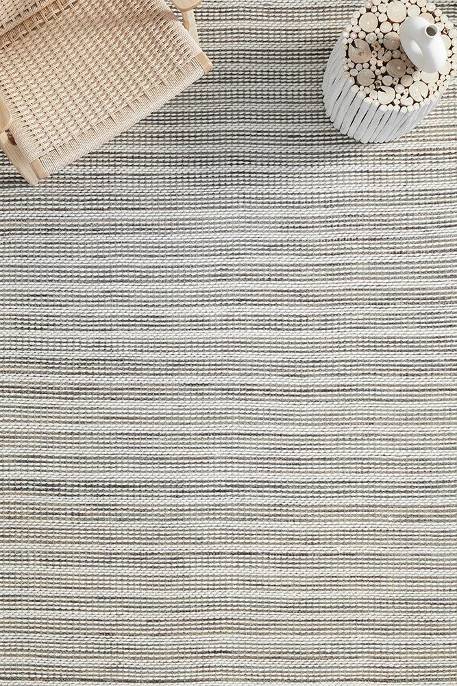 Skandinavian Skandi Stripe Silver Rug