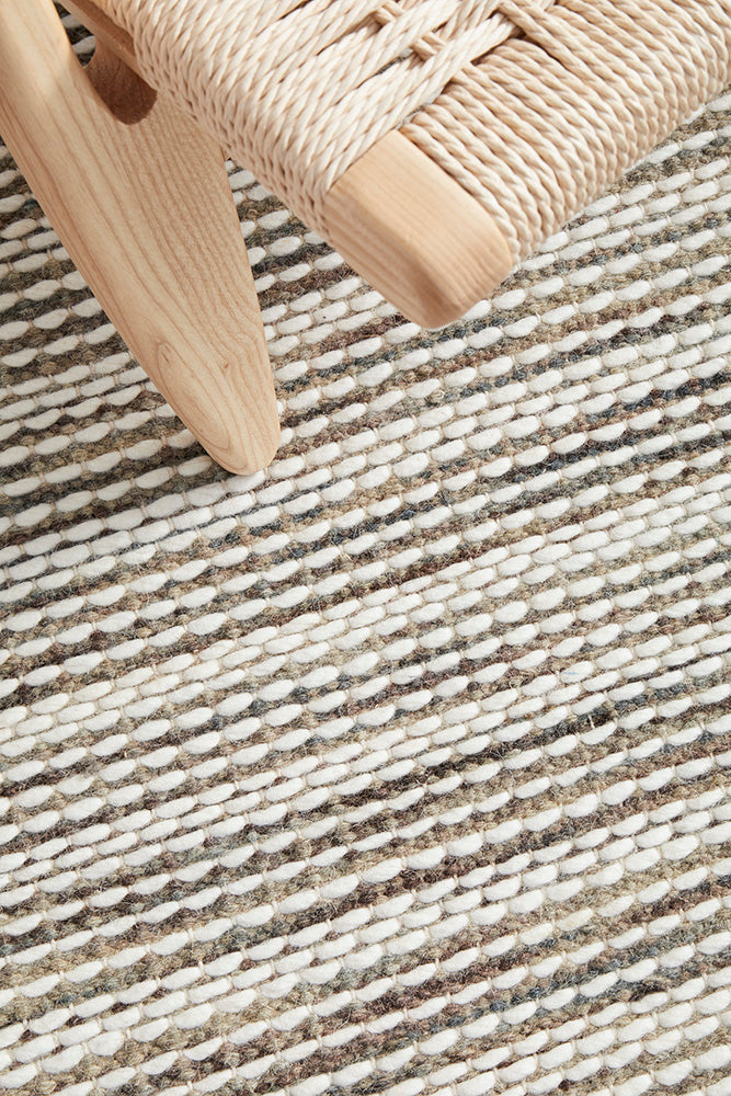 Skandinavian Skandi Stripe Silver Rug