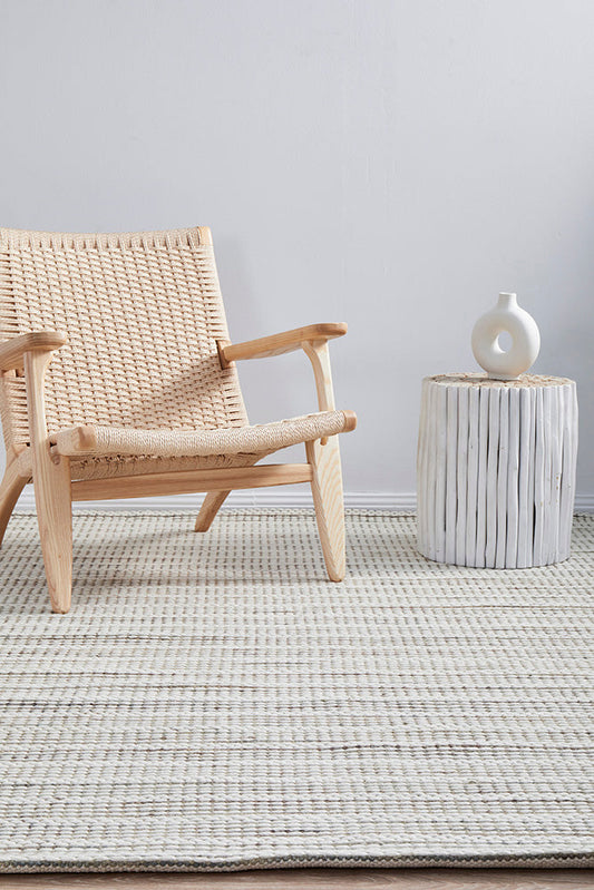 Skandinavian Skandi Stripe Silver Rug