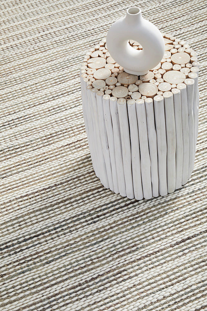 Skandinavian Skandi Stripe Silver Rug