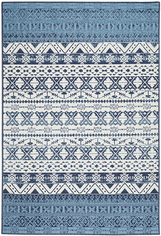 Seaside Tribal White Blue Rug