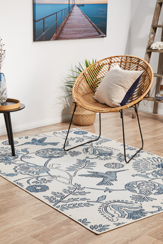 Seaside Floral White Rug