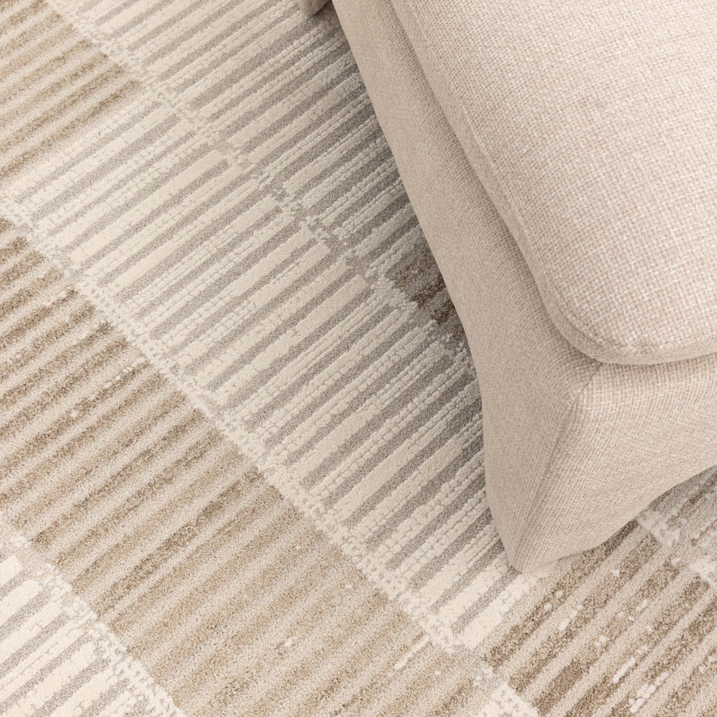 Trend Modern Stripes Grey and Beige Rug