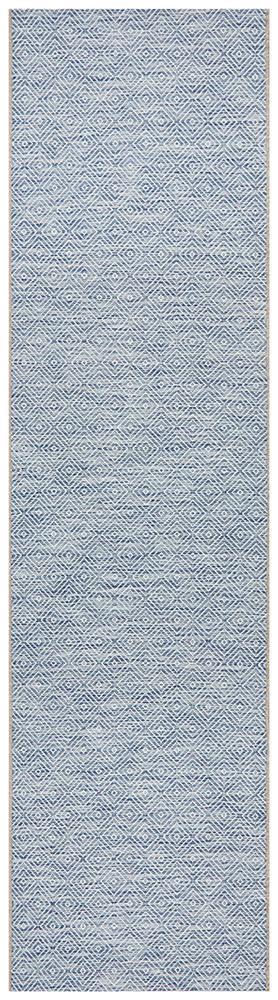 Terrace Diamond Blue Runner Rug