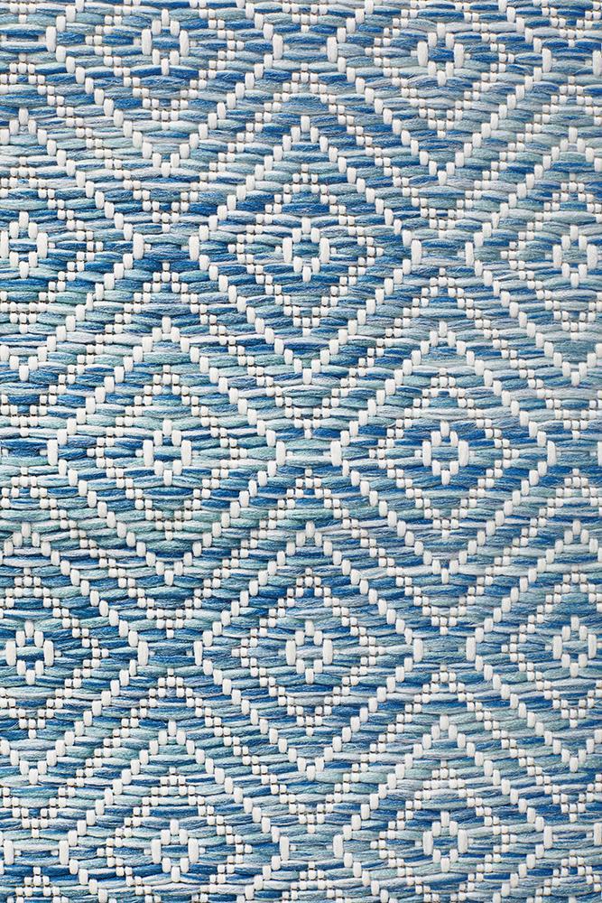 Terrace Diamond Blue Runner Rug