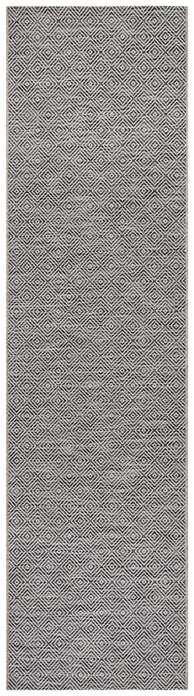 Terrace Diamond Grey Runner Rug