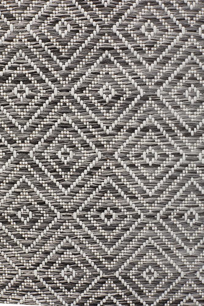 Terrace Diamond Grey Runner Rug