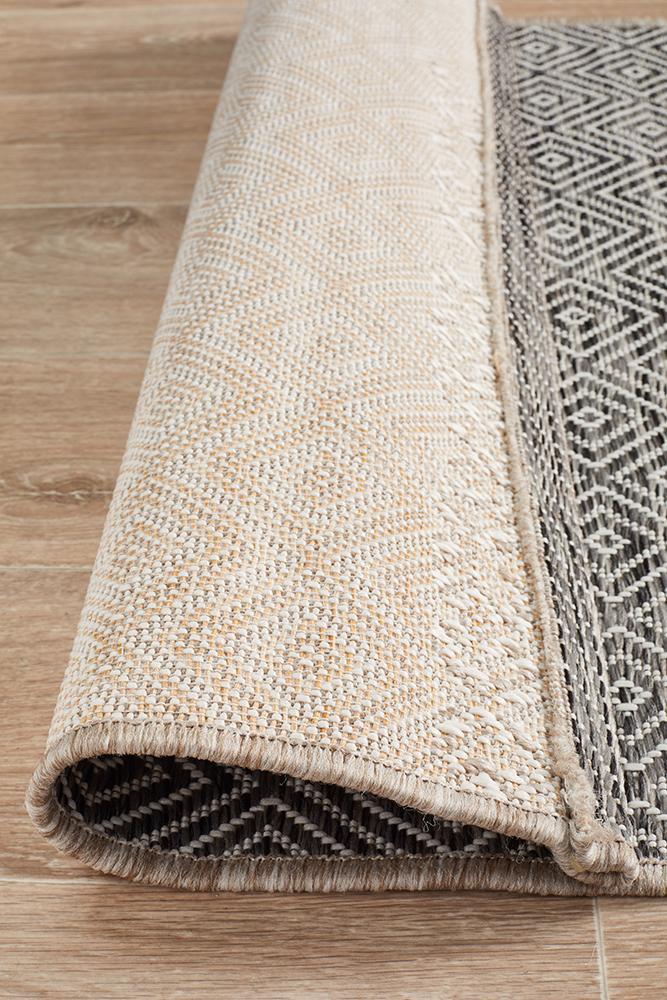 Terrace Diamond Grey Runner Rug