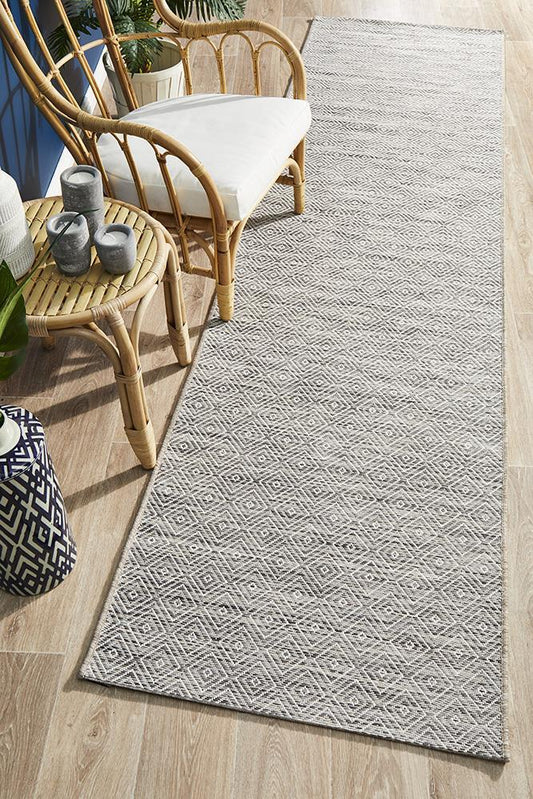 Terrace Diamond Natural Runner Rug
