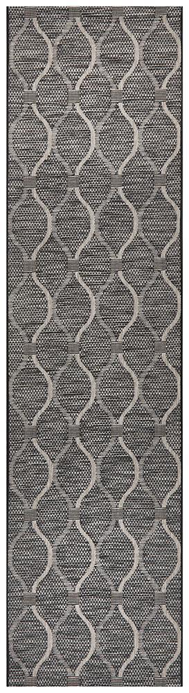 Terrace Lattice Black Runner Rug