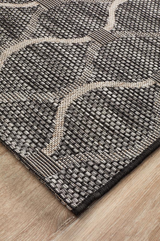 Terrace Lattice Black Runner Rug