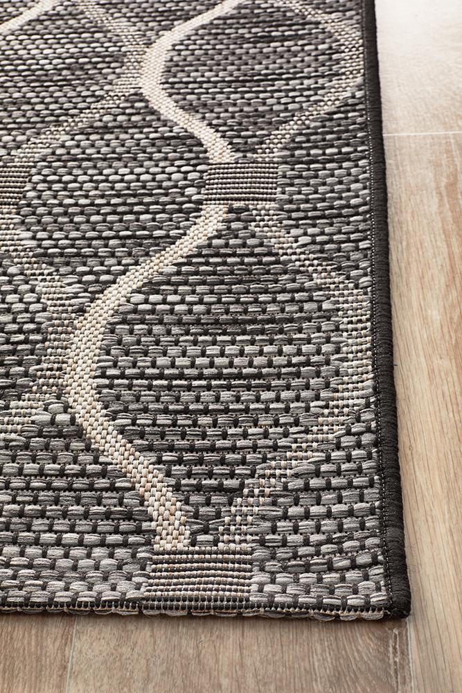 Terrace Lattice Black Runner Rug