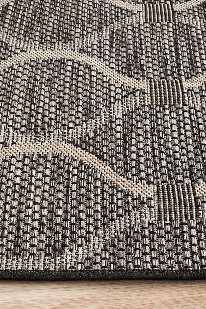 Terrace Lattice Black Runner Rug