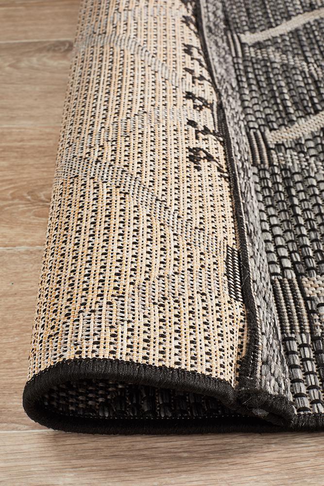 Terrace Lattice Black Runner Rug