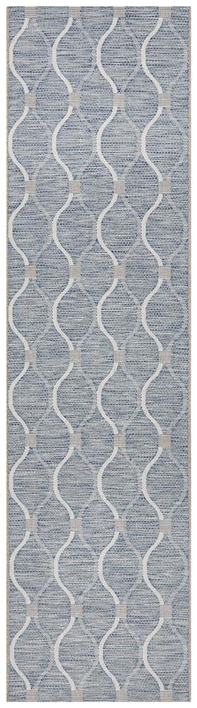 Terrace Lattice Blue Runner Rug