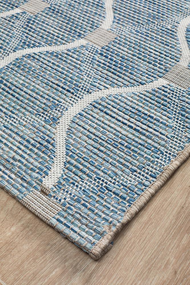 Terrace Lattice Blue Runner Rug