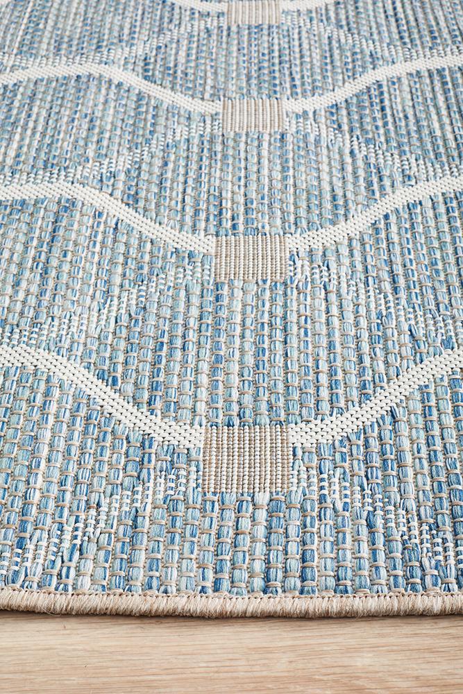 Terrace Lattice Blue Runner Rug