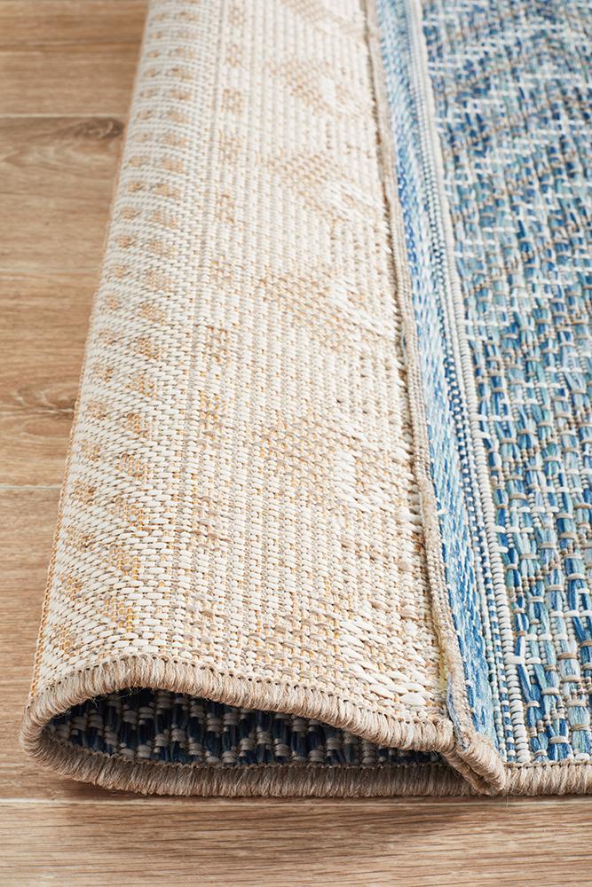 Terrace Multi Pattern Blue Runner Rug