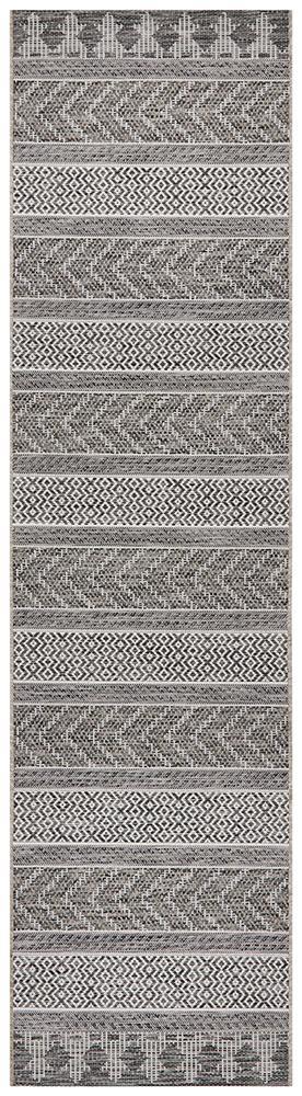 Terrace Multi Pattern Grey Runner Rug