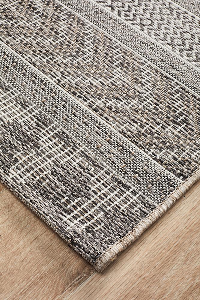 Terrace Multi Pattern Grey Runner Rug