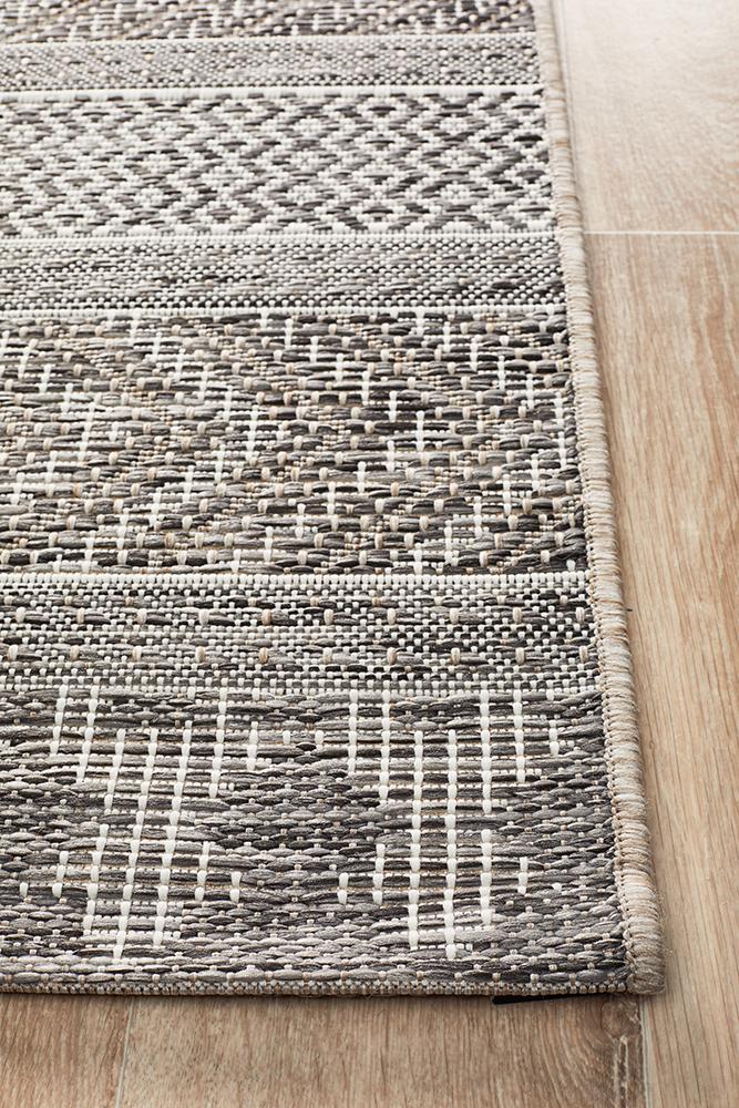 Terrace Multi Pattern Grey Runner Rug