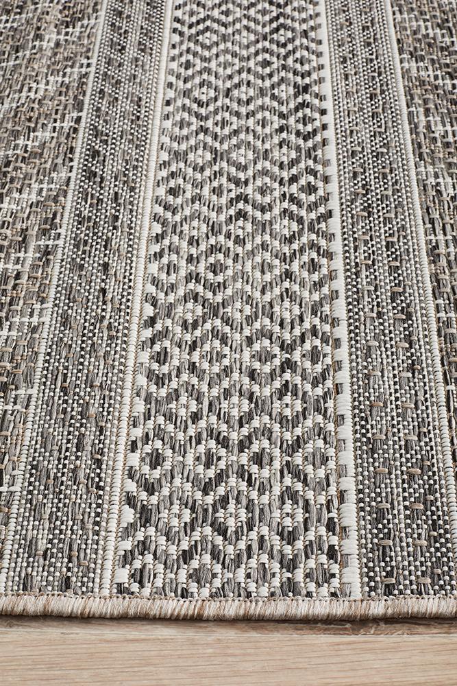 Terrace Multi Pattern Grey Runner Rug