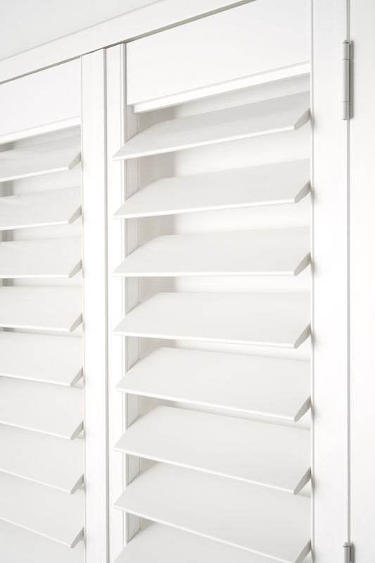 basswood plantation shutter two panels with D mould