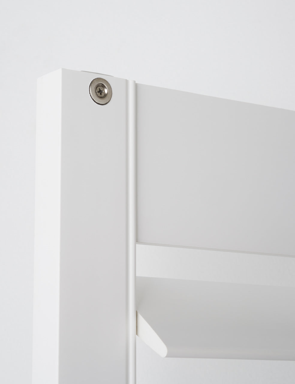 white teak plantation shutter silver magnet catch