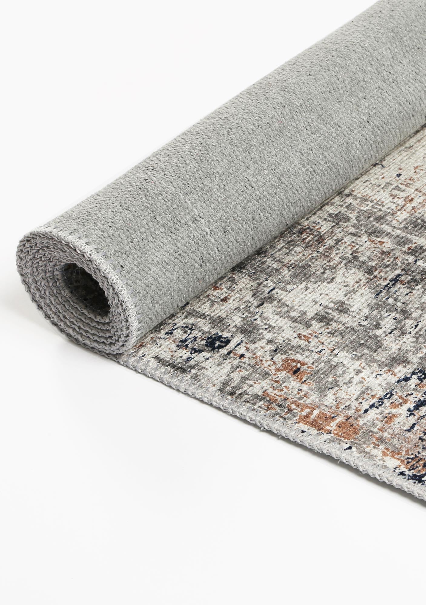 Abstract Echo Blue Grey Washable Rug