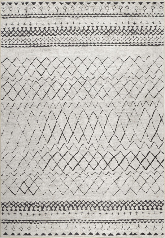 Alma Scandi Silver Washable Rug