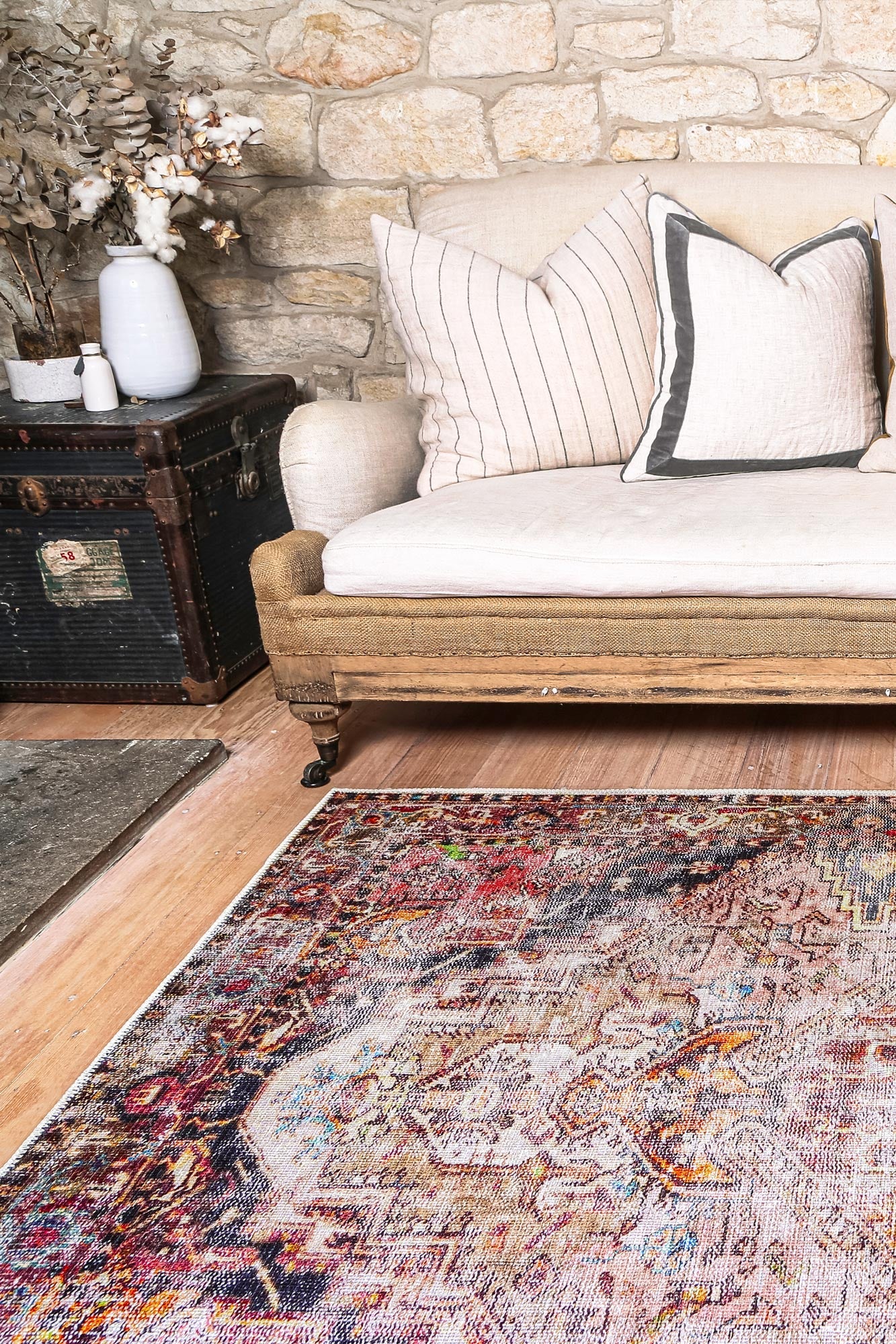 Distressed Vintage Derya Multi Area Rug