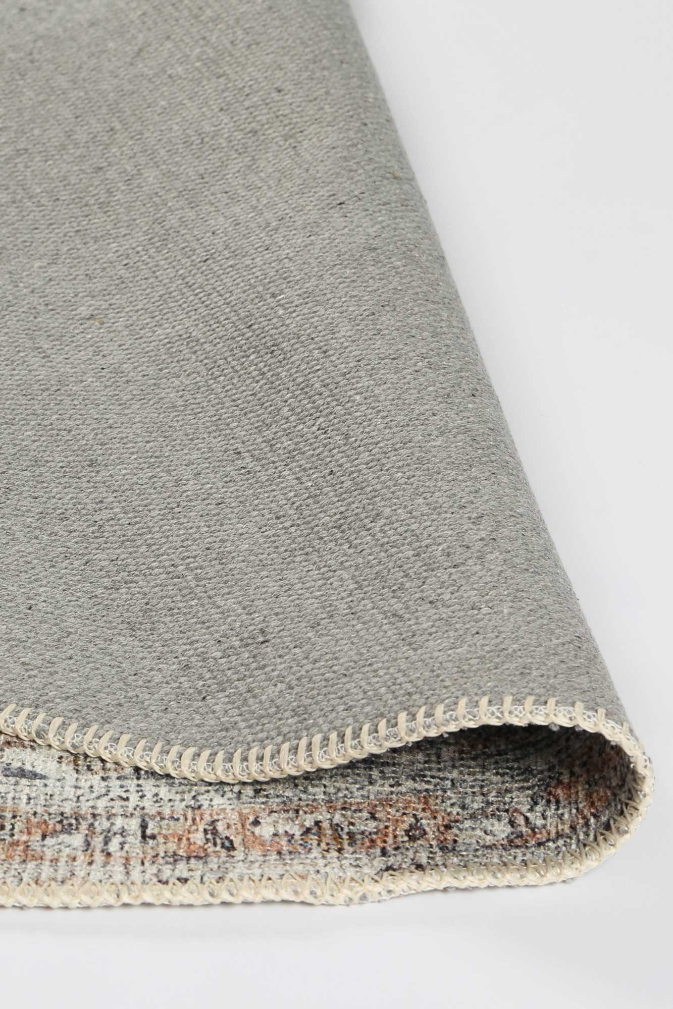 Distressed Vintage Oxus Desert Round Rug