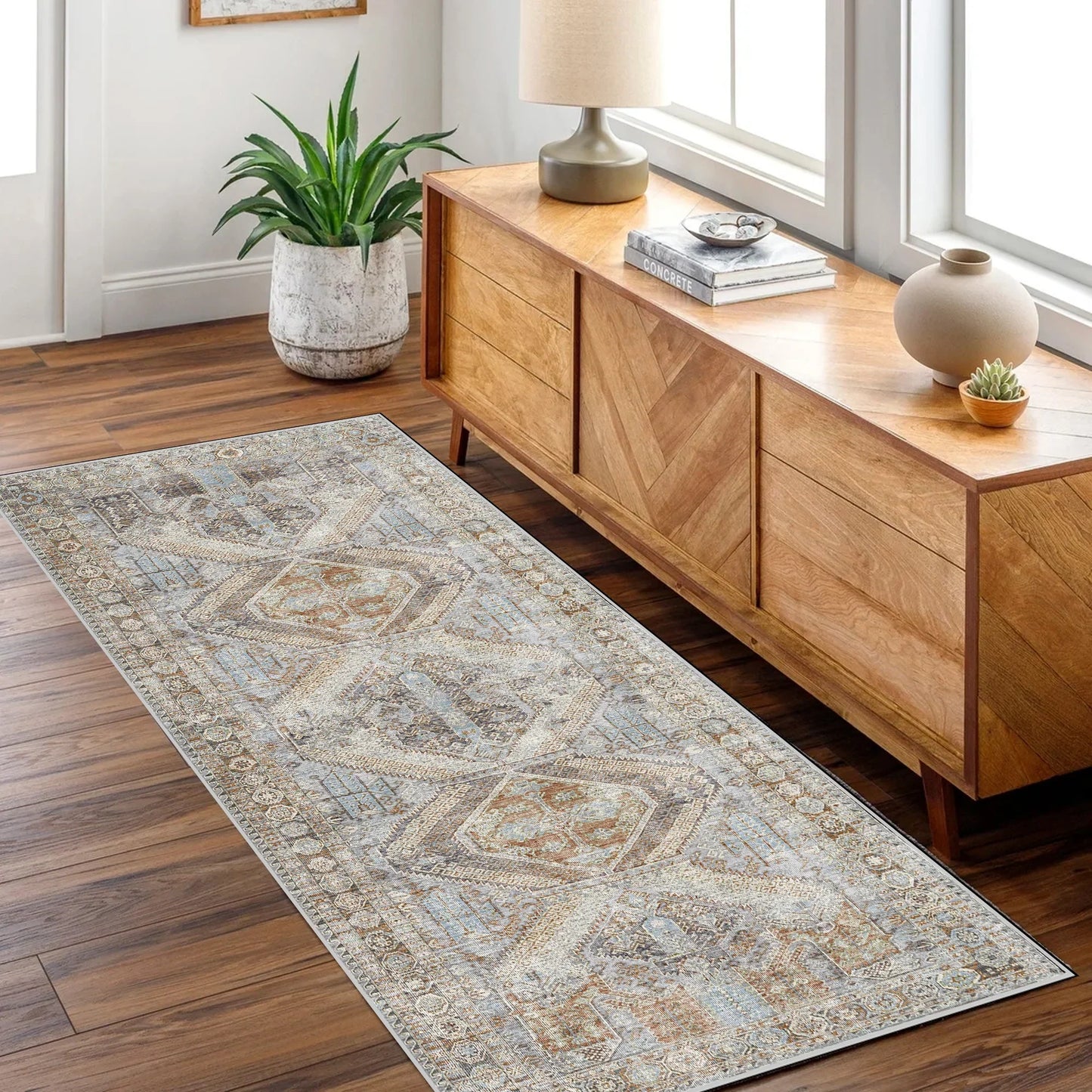 Le Grand Louvre Blue Washable Runner