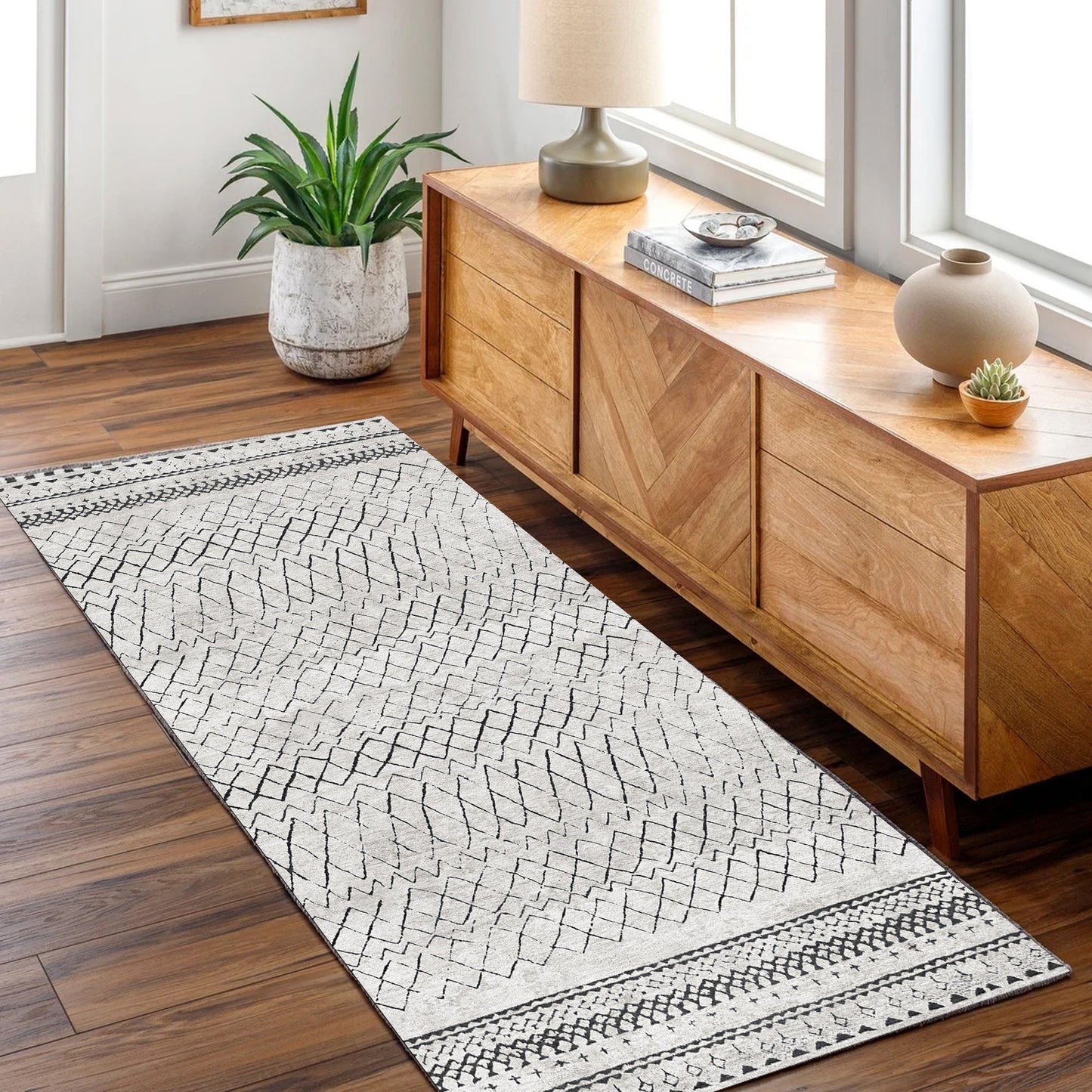 Alma Scandi Silver Washable Runner