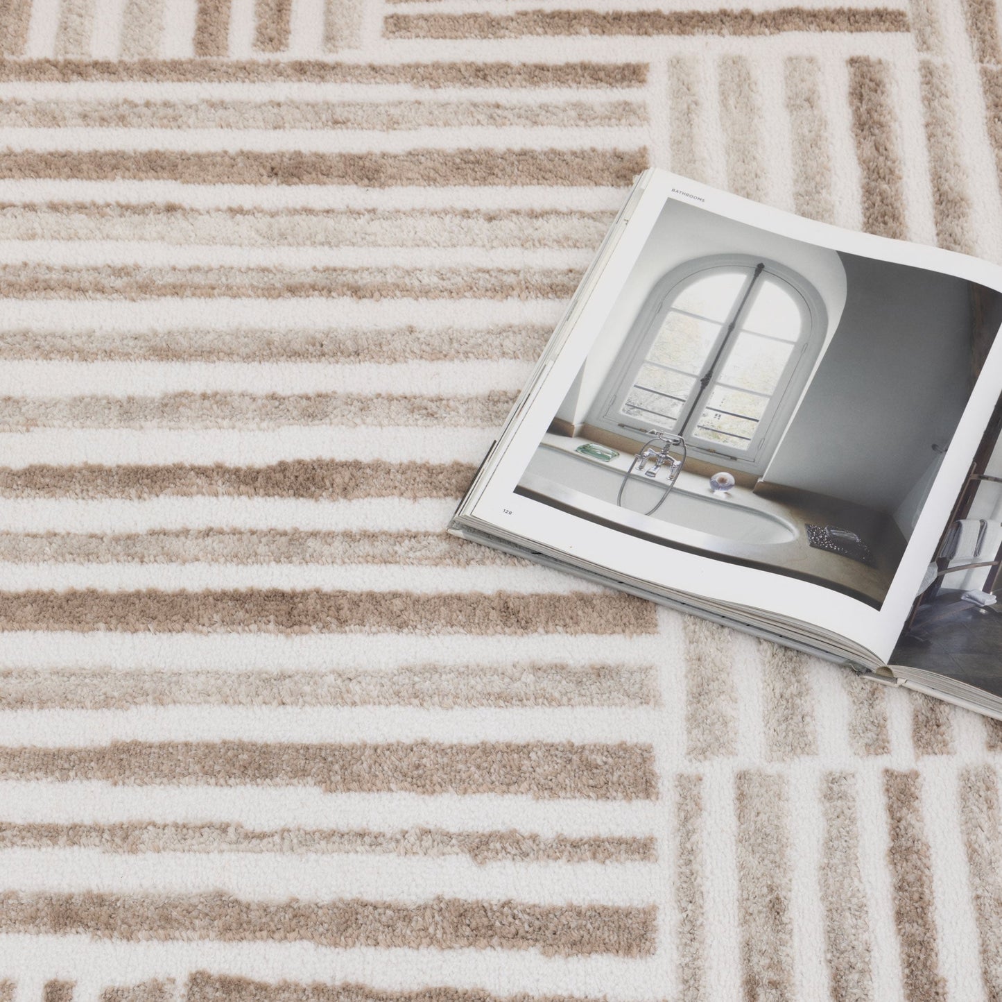 Wellington Geometric Lines Brown Rug