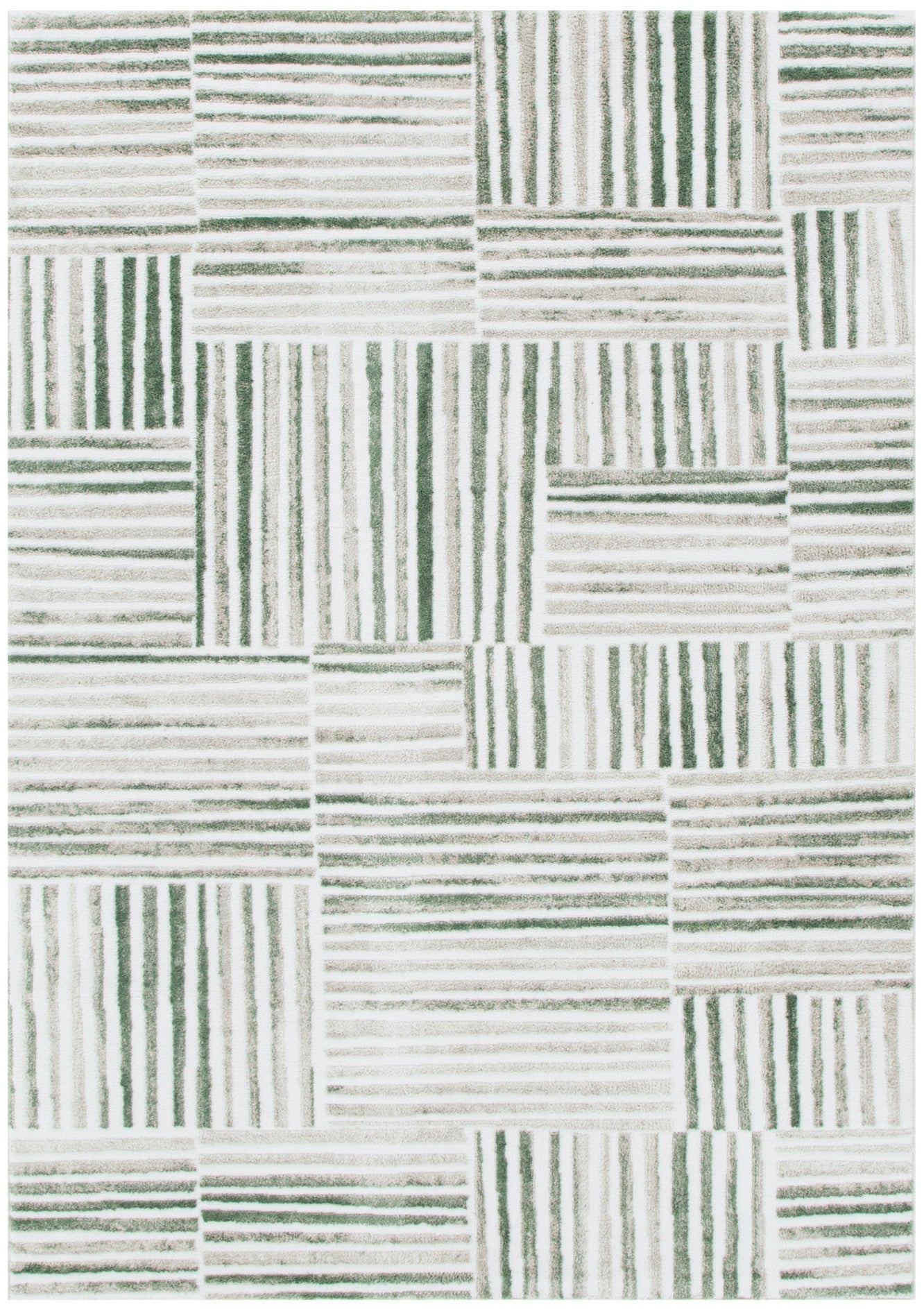 Wellington Geometric Lines Green Rug