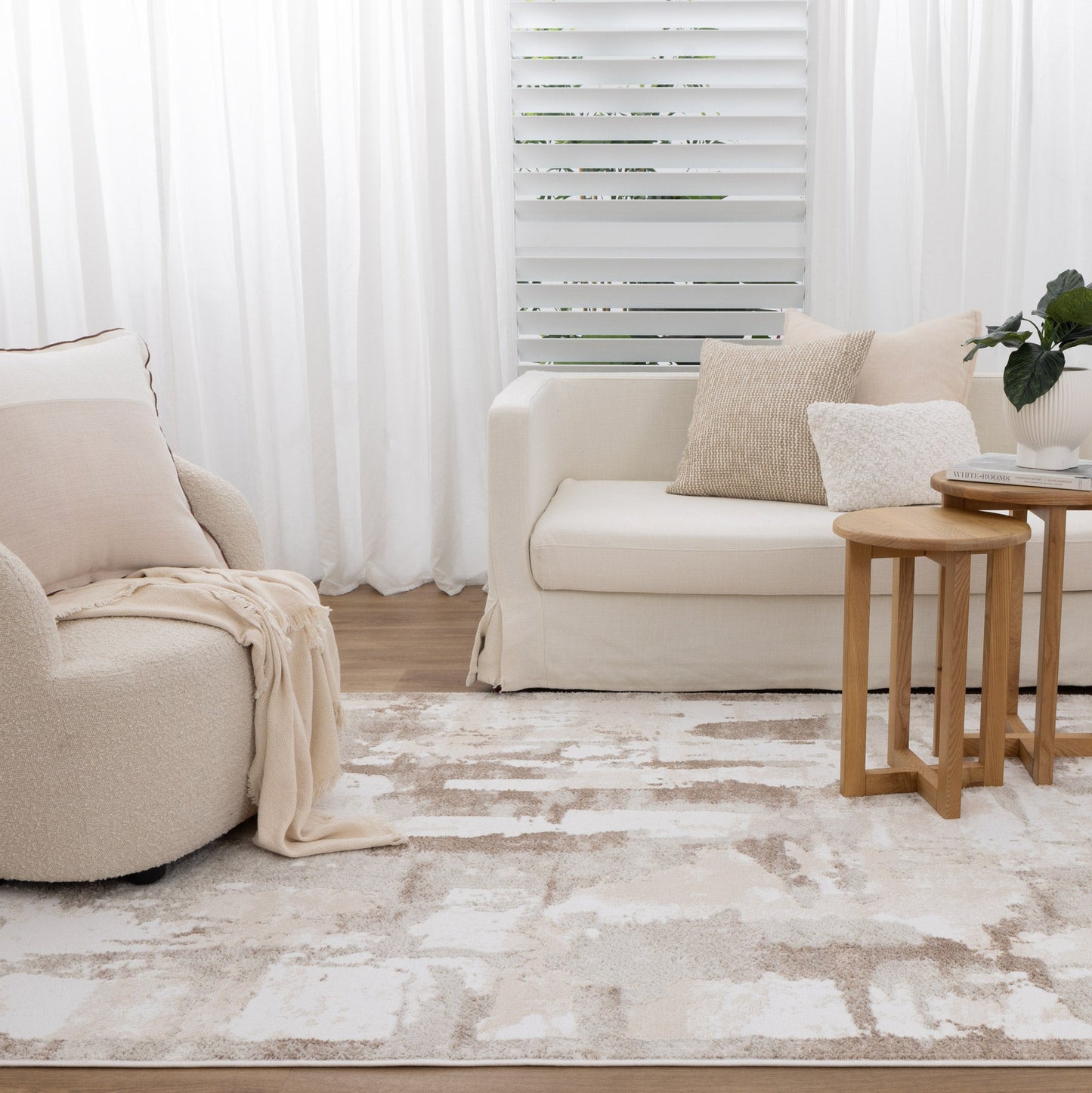 Wellington Abstract Wash Brown Rug