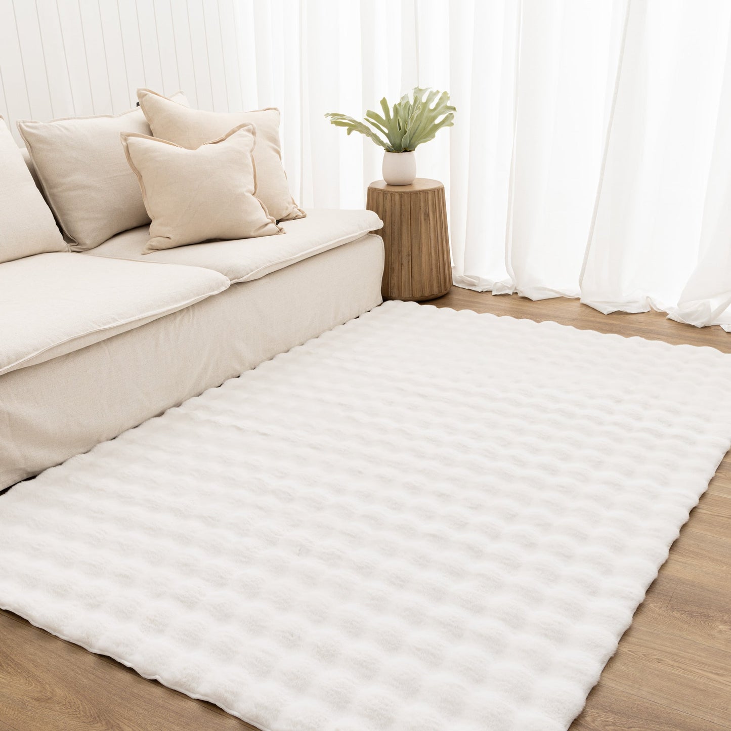 Purity Machine-Washable Rug White