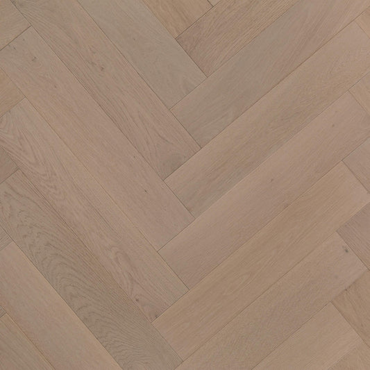 Pronto Engineered Oak Flooring - Herringbone Washed Pebble