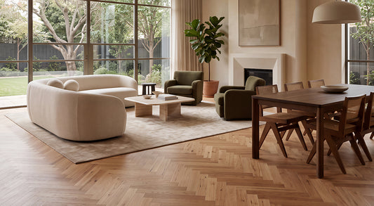 Australian Heritage Engineered Timber 14mm - Blackbutt Herringbone – room scene 1