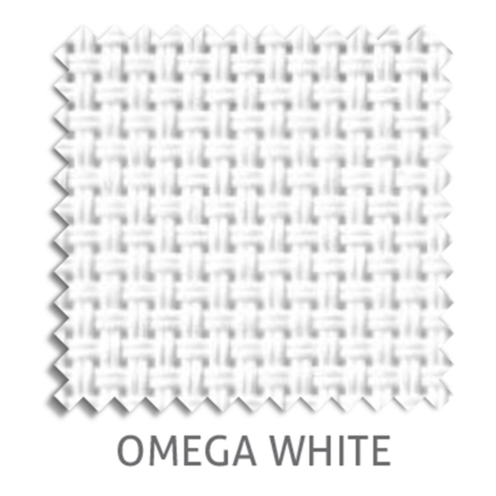 Omega 10% sunscreen blind fabric in White