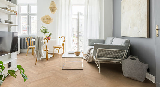 Beauty Engineered Timber 14mm - Sunset Grain Herringbone – room scene 1