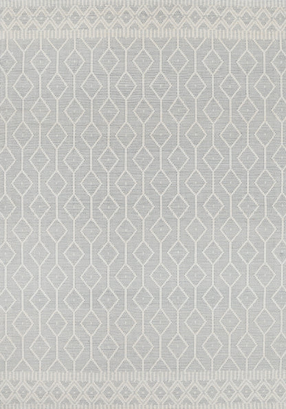 Copacabana Lattice Light Grey Wool Rug