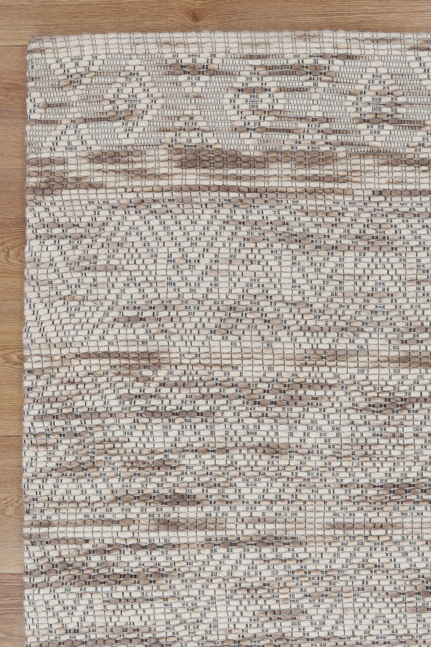 Copacabana Chevron Beige Wool Rug