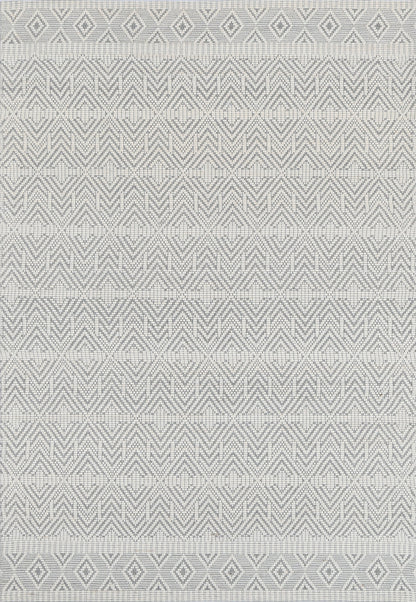 Copacabana Chevron Light Grey Wool Rug