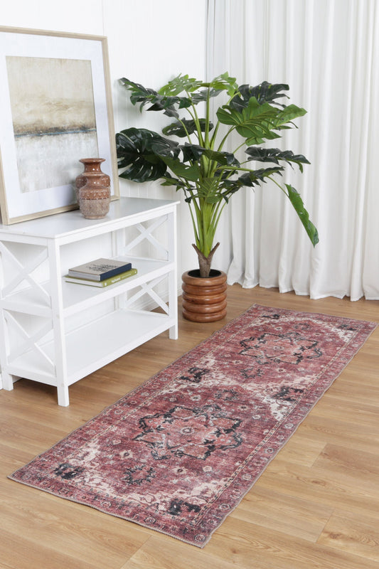 Distressed Vintage Cezanne Terracotta Runner