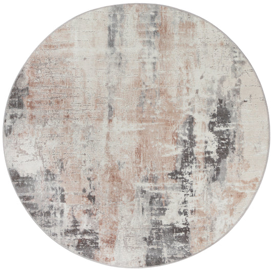 Abstract Twilight Ash Round Rug