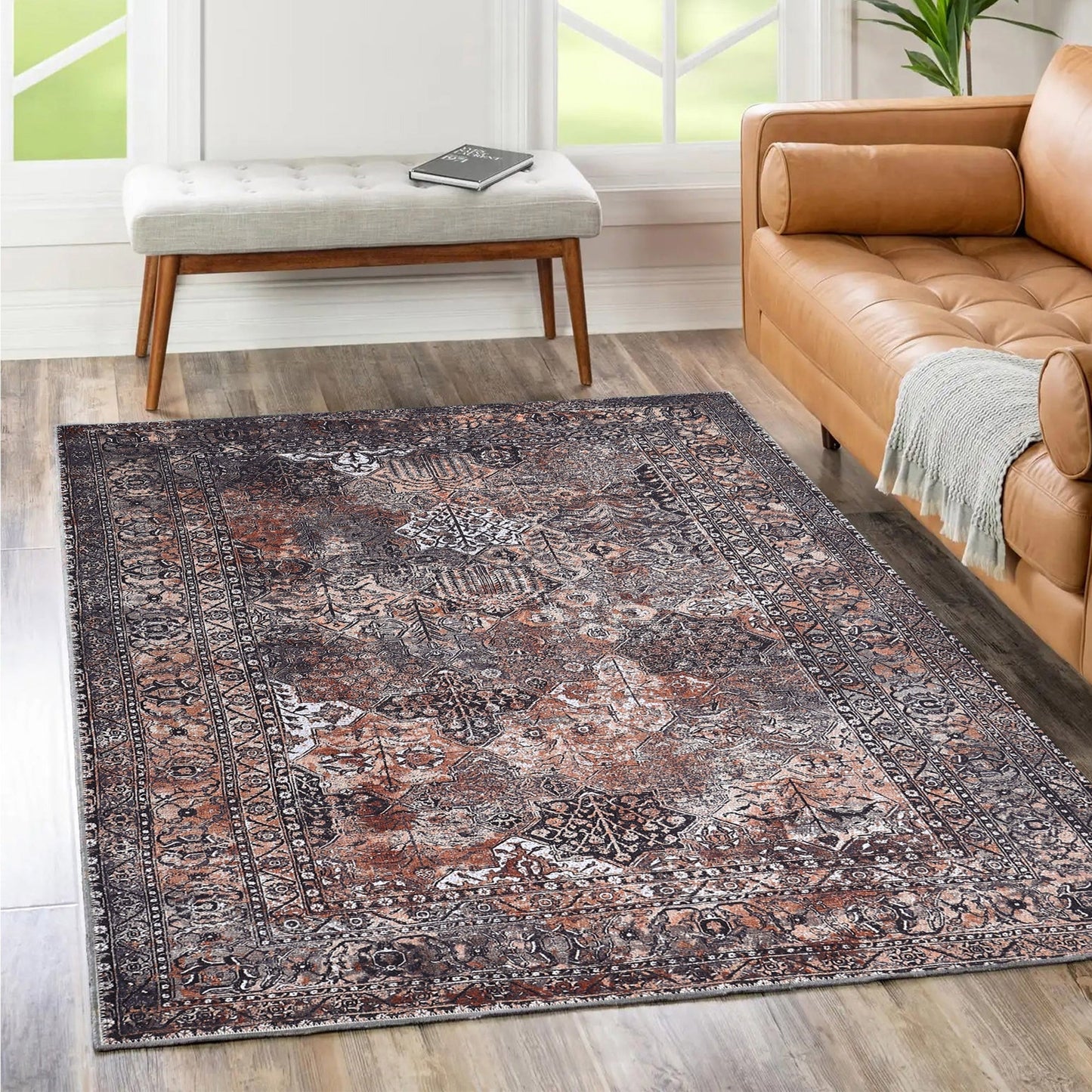Vintage Tanner Neutral Washable Rug